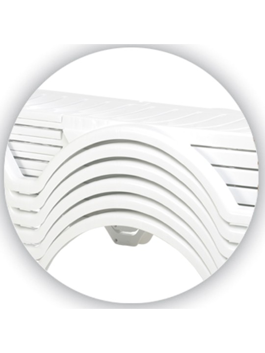 Lot de 10 bains de soleil Aqua, blanc