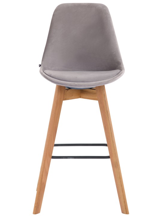 Tabouret de bar Metz velours naturel, gris Tabouret de bar Metz velours naturel, gris