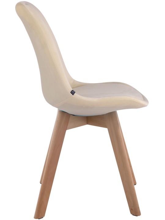 Chaise visiteur Borneo V2 velours naturel, crème