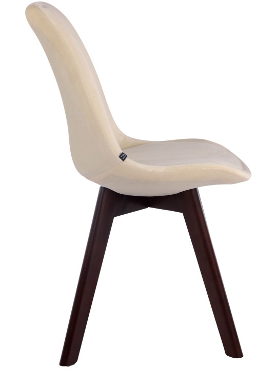 Chaise visiteur Borneo V2 velours noyer, crème
