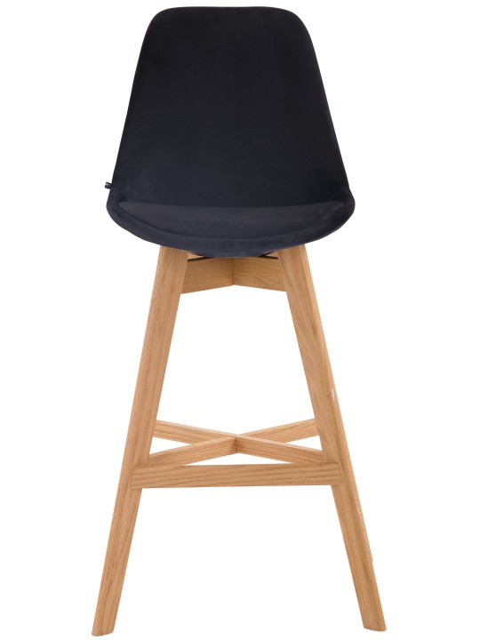 Lot de 2 tabourets de bar Cannes velours naturel, noir