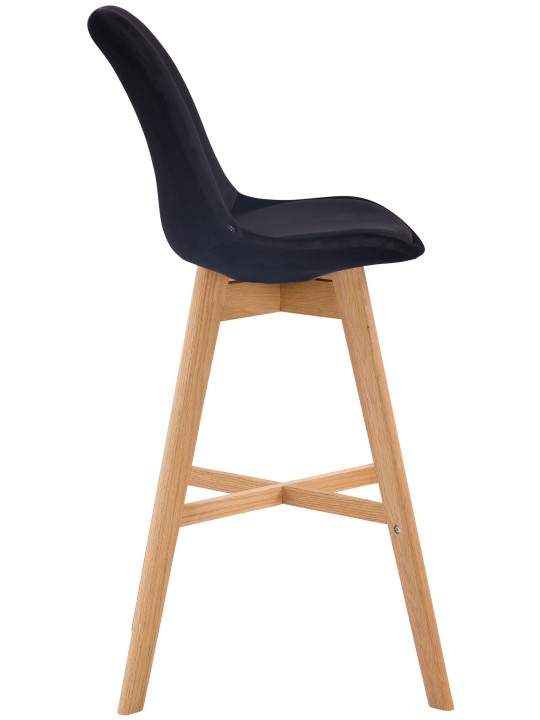 Lot de 2 tabourets de bar Cannes velours naturel, noir