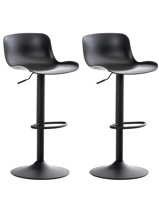 Lot de 2 tabourets de bar Almada, noir