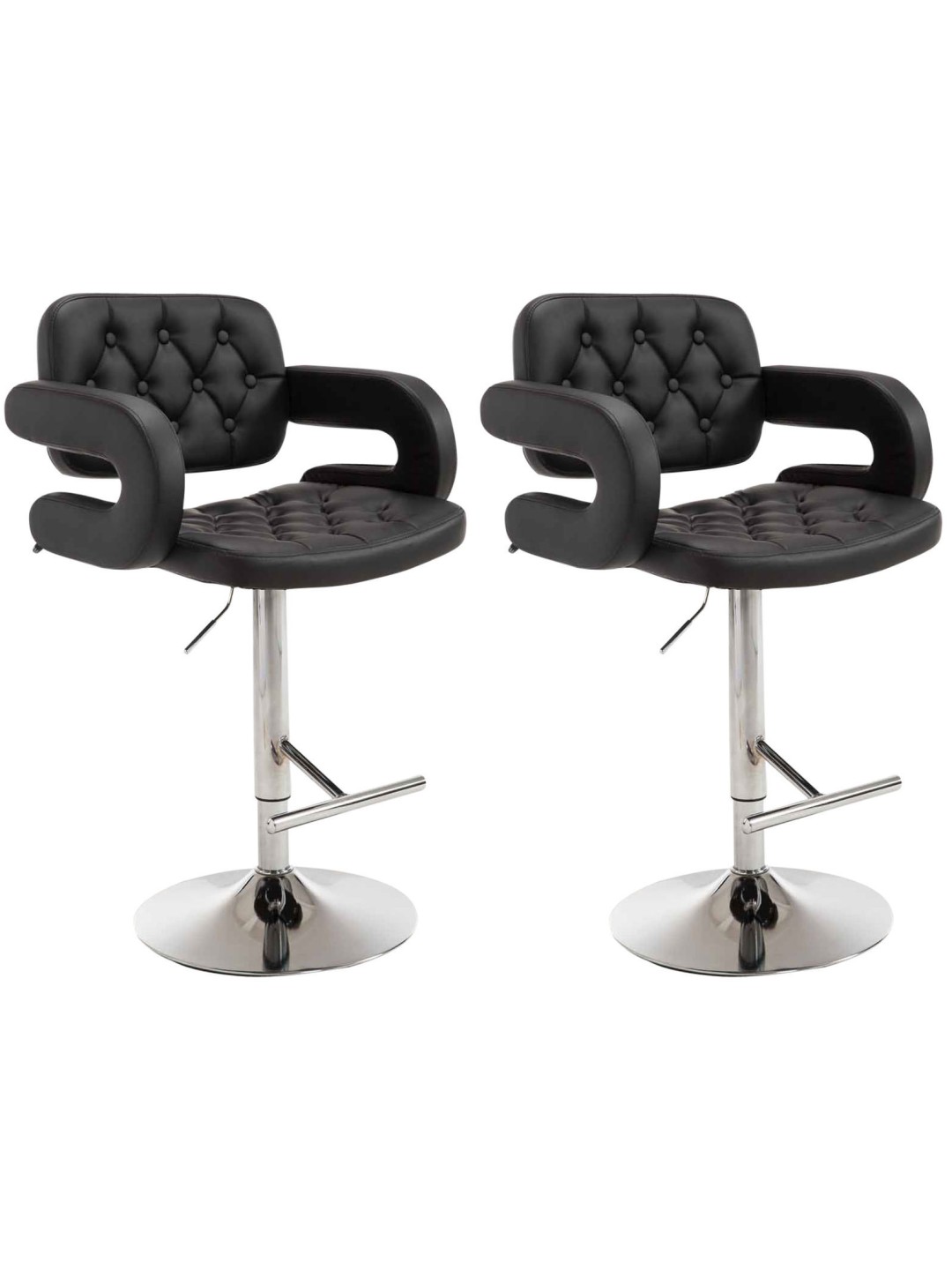 Lot de 2 tabourets de bar Dublin C, noir