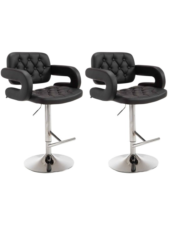 Lot de 2 tabourets de bar Dublin C, noir Lot de 2 tabourets de bar Dublin C, noir