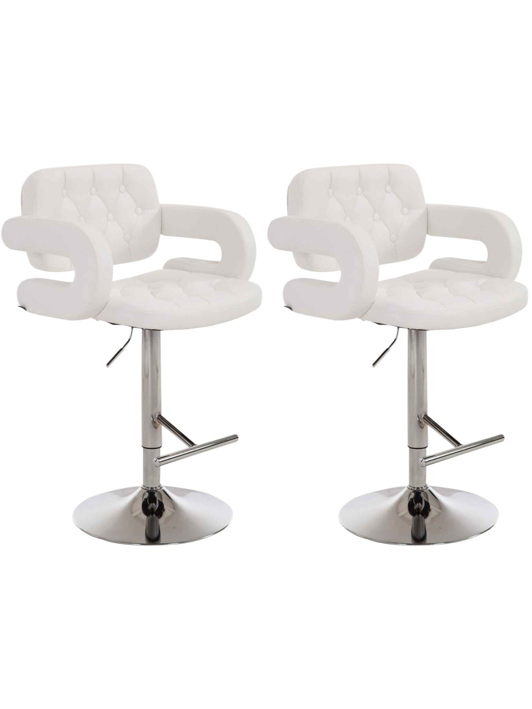 Lot de 2 tabourets de bar Dublin C, blanc