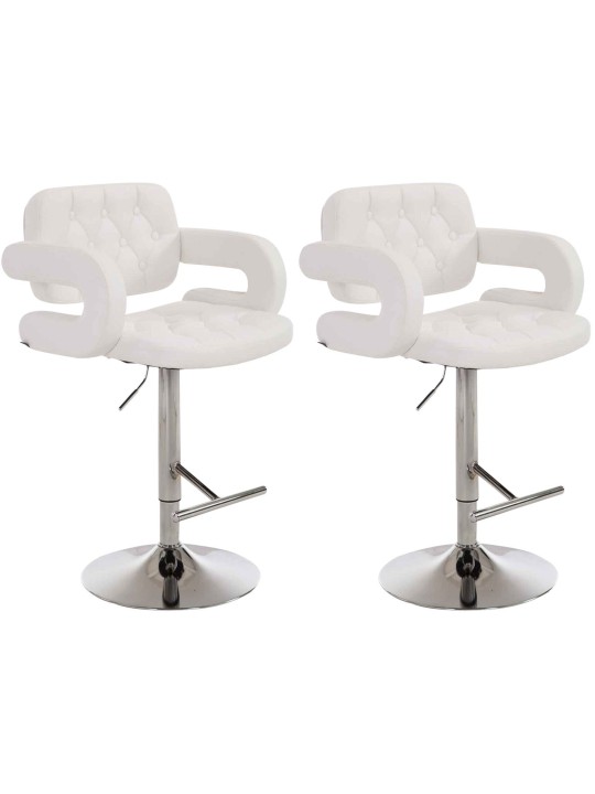 Lot de 2 tabourets de bar Dublin C, blanc