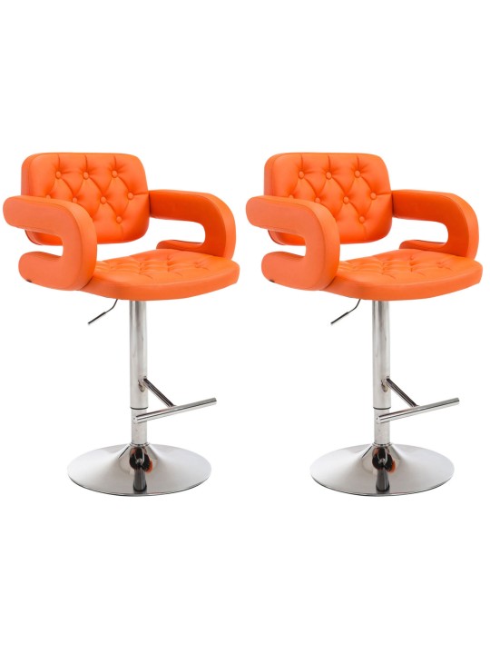 Lot de 2 tabourets de bar Dublin C, orange