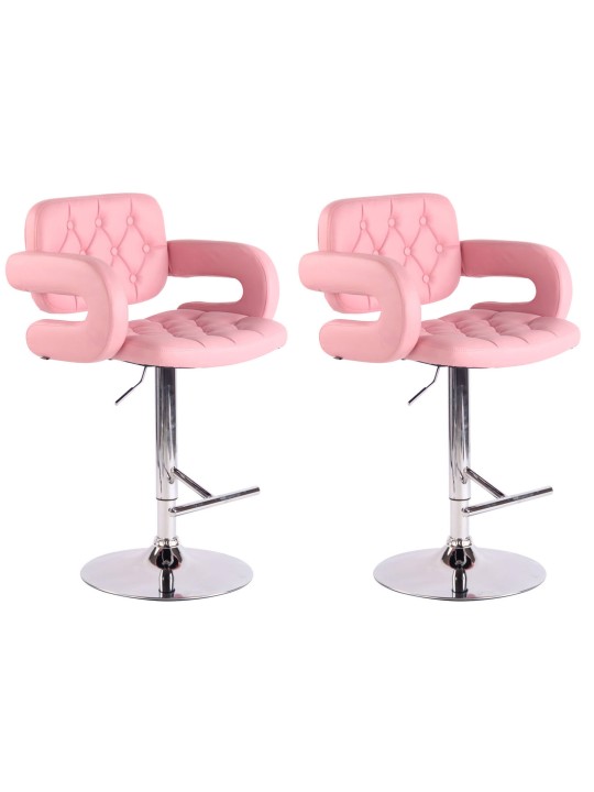 Lot de 2 tabourets de bar Dublin C, rose