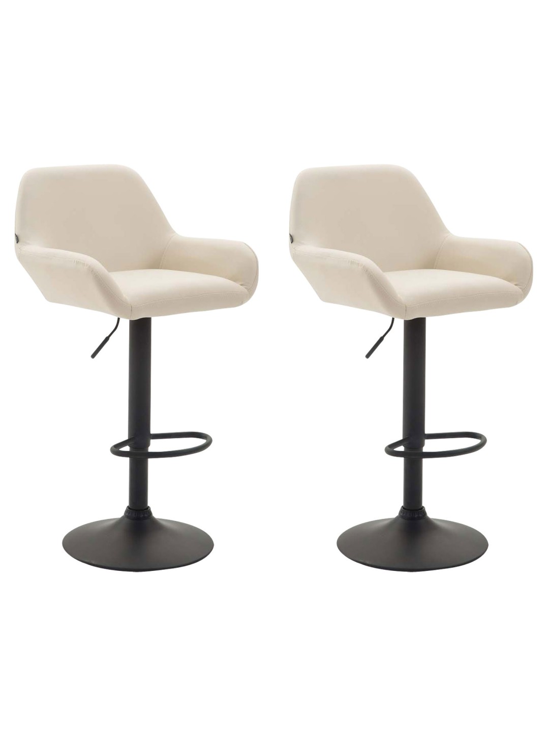 Lot de 2 tabourets de bar Braga simili cuir, crème