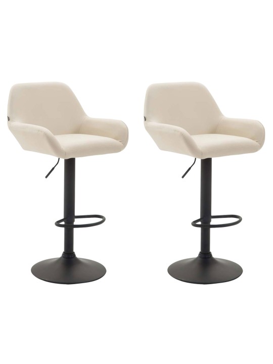 Lot de 2 tabourets de bar Braga simili cuir, crème