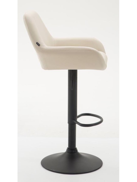 Lot de 2 tabourets de bar Braga simili cuir, crème