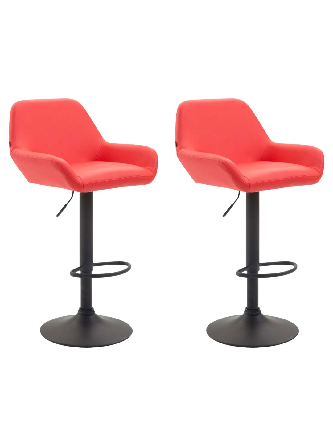 Lot de 2 tabourets de bar Braga simili cuir, rouge
