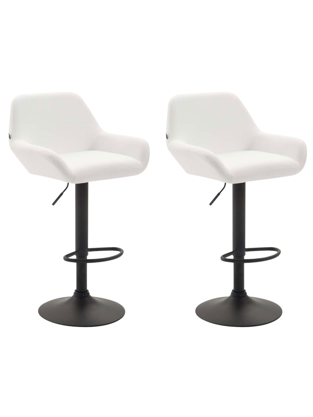 Lot de 2 tabourets de bar Braga simili cuir, blanc