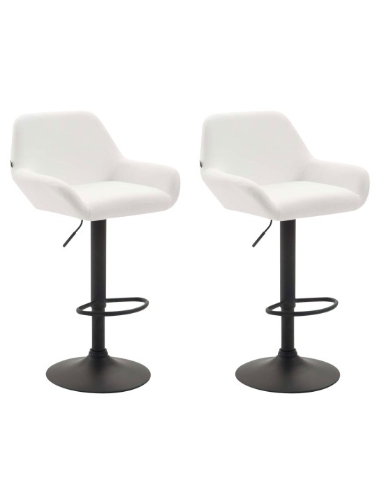 Lot de 2 tabourets de bar Braga simili cuir, blanc Lot de 2 tabourets de bar Braga simili cuir, blanc