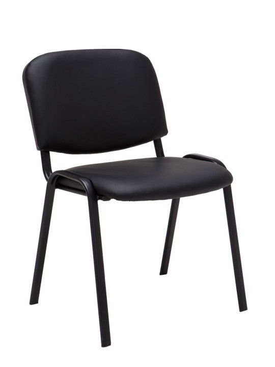 Lot de 4 chaises visiteurs Ken simili cuir, noir Lot de 4 chaises visiteurs Ken simili cuir, noir