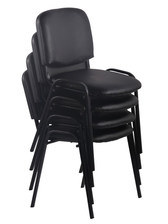 Lot de 4 chaises visiteurs Ken simili cuir, vert Lot de 4 chaises visiteurs Ken simili cuir, vert