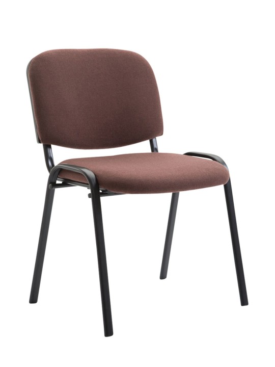 Lot de 4 chaises visiteurs Ken tissu, brun