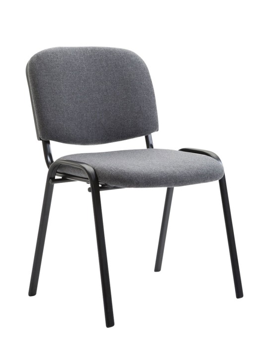 Lot de 4 chaises visiteurs Ken tissu, gris Lot de 4 chaises visiteurs Ken tissu, gris