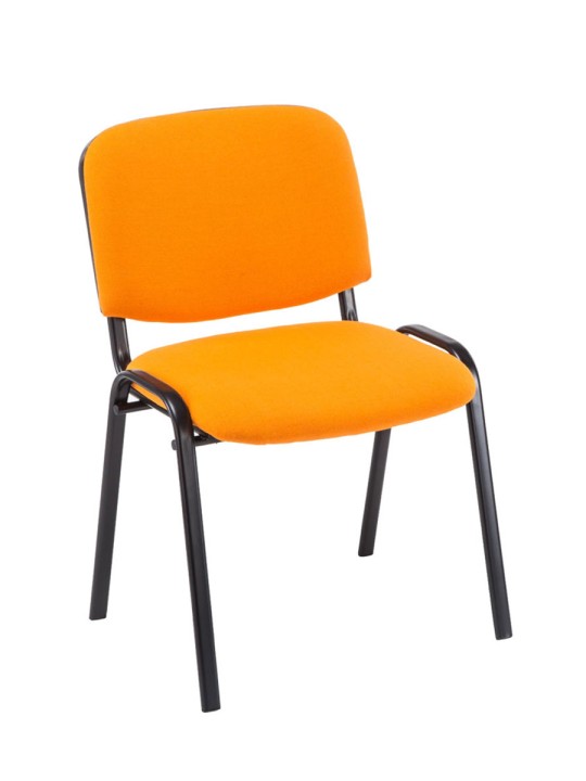 Lot de 4 chaises visiteurs Ken tissu, orange