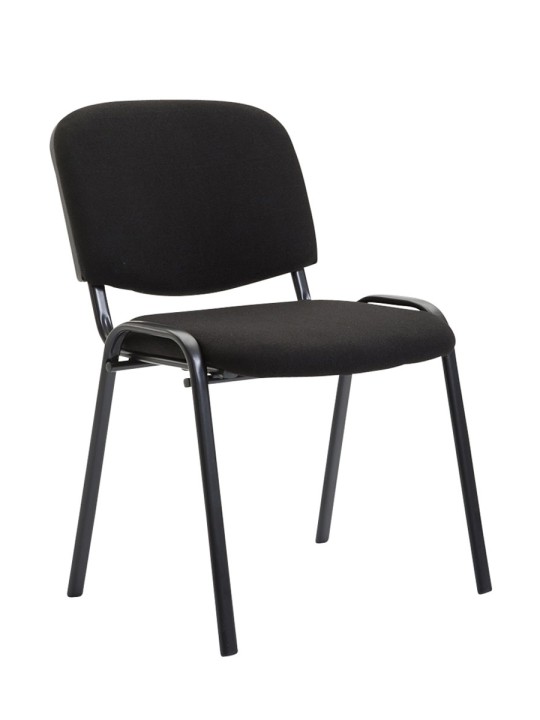 Lot de 4 chaises visiteurs Ken tissu, noir