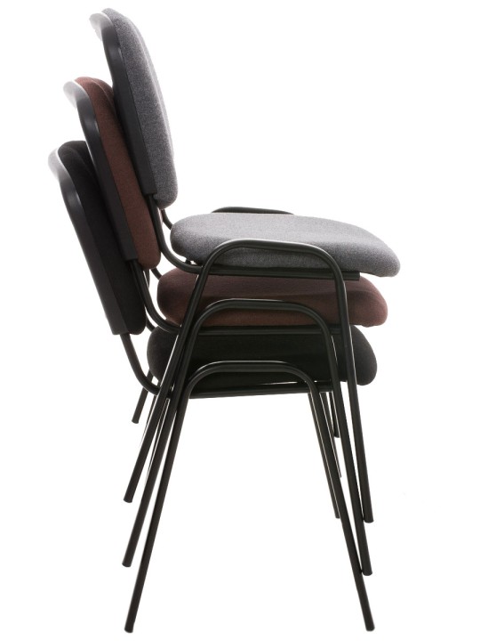 Lot de 4 chaises visiteurs Ken tissu, crème