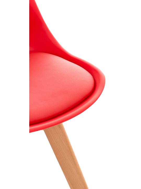 Ensemble de 4 chaises Linares, rouge