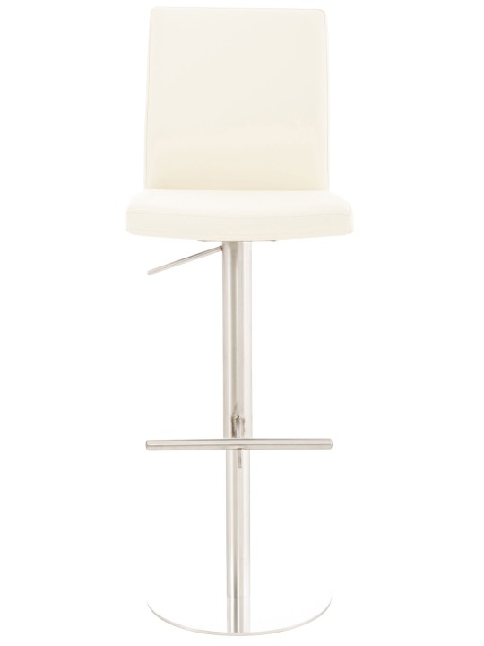 Tabouret de bar Cadiz simili cuir acier inoxydable, crème Tabouret de bar Cadiz simili cuir acier inoxydable, crème