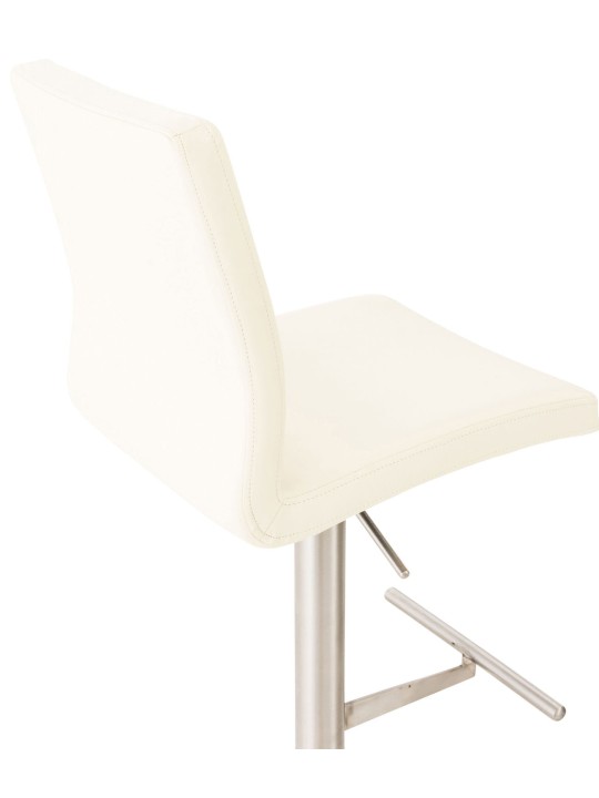 Tabouret de bar Cadiz simili cuir acier inoxydable, crème Tabouret de bar Cadiz simili cuir acier inoxydable, crème
