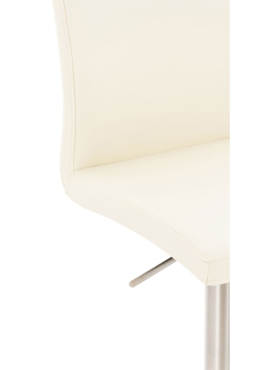Tabouret de bar Cadiz simili cuir acier inoxydable, crème Tabouret de bar Cadiz simili cuir acier inoxydable, crème