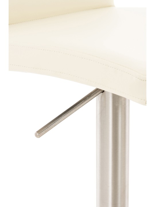 Tabouret de bar Cadiz simili cuir acier inoxydable, crème Tabouret de bar Cadiz simili cuir acier inoxydable, crème