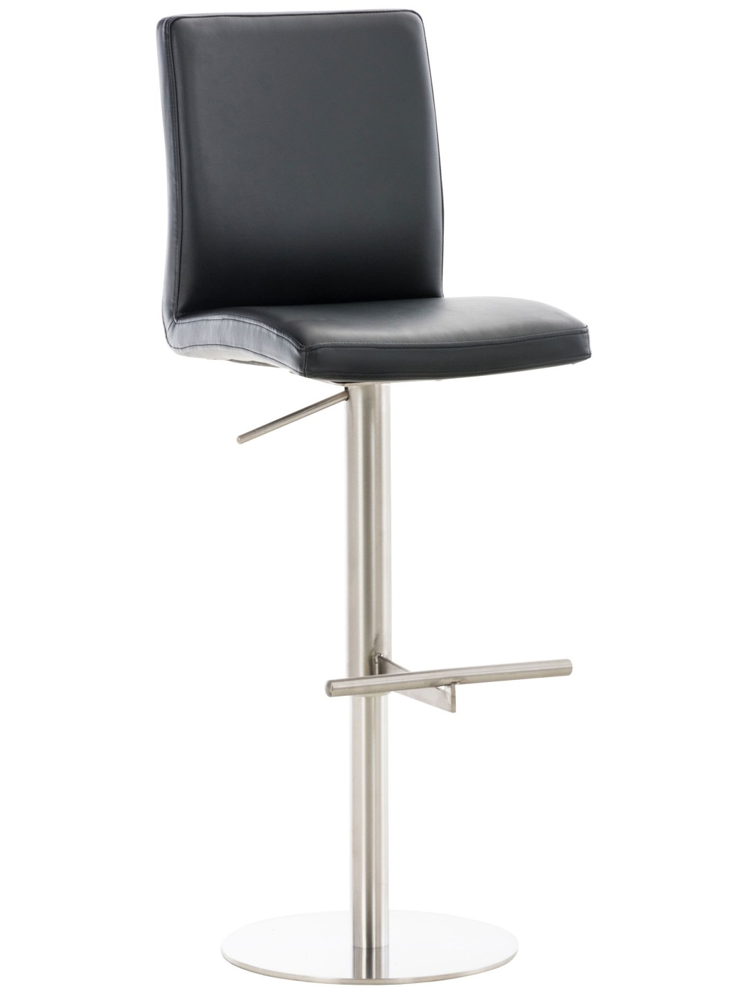 Tabouret de bar Cadiz simili cuir acier inoxydable, noir