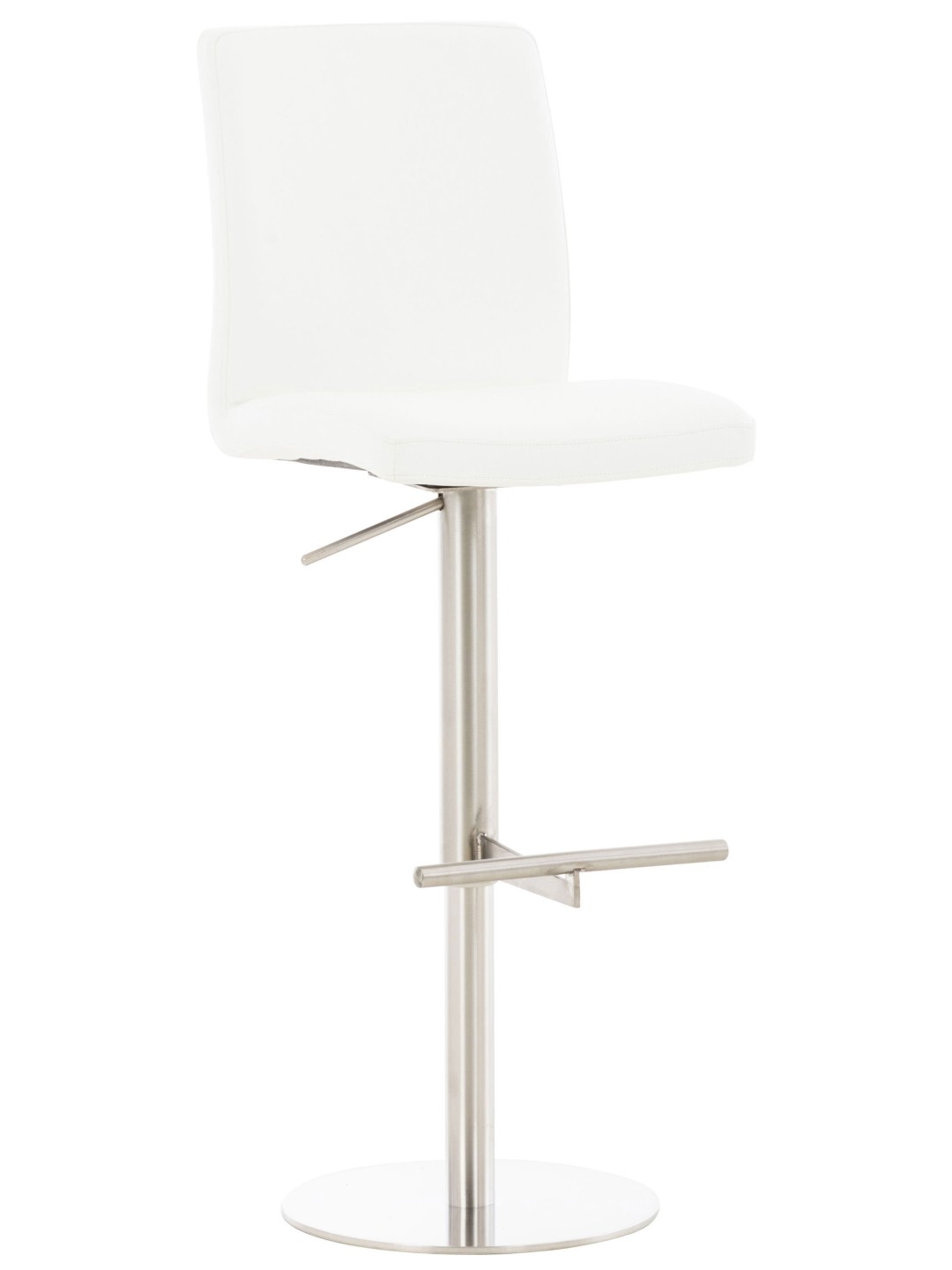 Tabouret de bar Cadiz simili cuir acier inoxydable, blanc