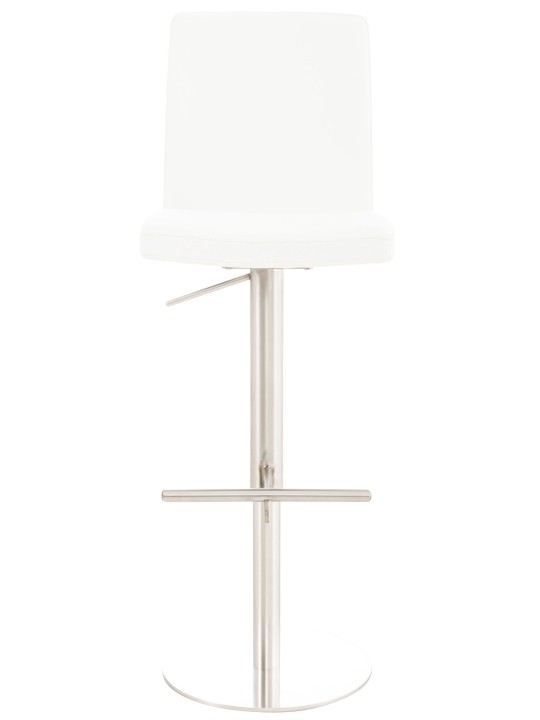 Tabouret de bar Cadiz simili cuir acier inoxydable, blanc