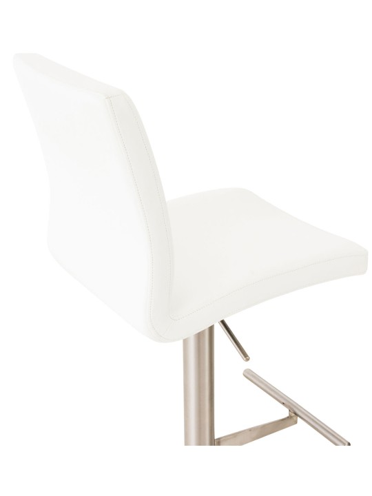 Tabouret de bar Cadiz simili cuir acier inoxydable, blanc