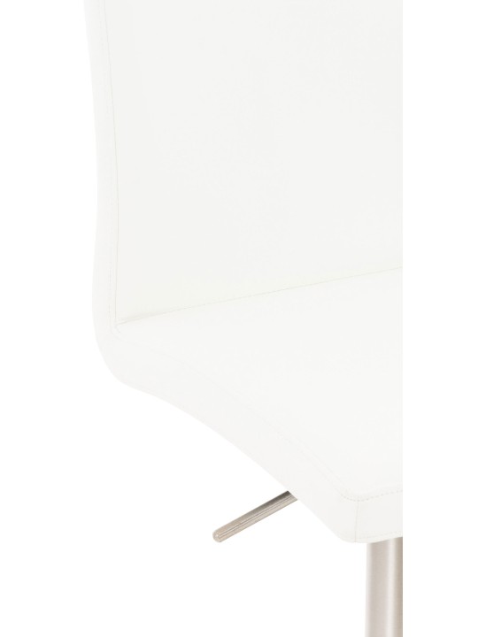 Tabouret de bar Cadiz simili cuir acier inoxydable, blanc