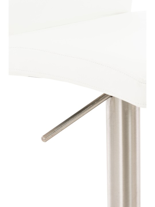 Tabouret de bar Cadiz simili cuir acier inoxydable, blanc