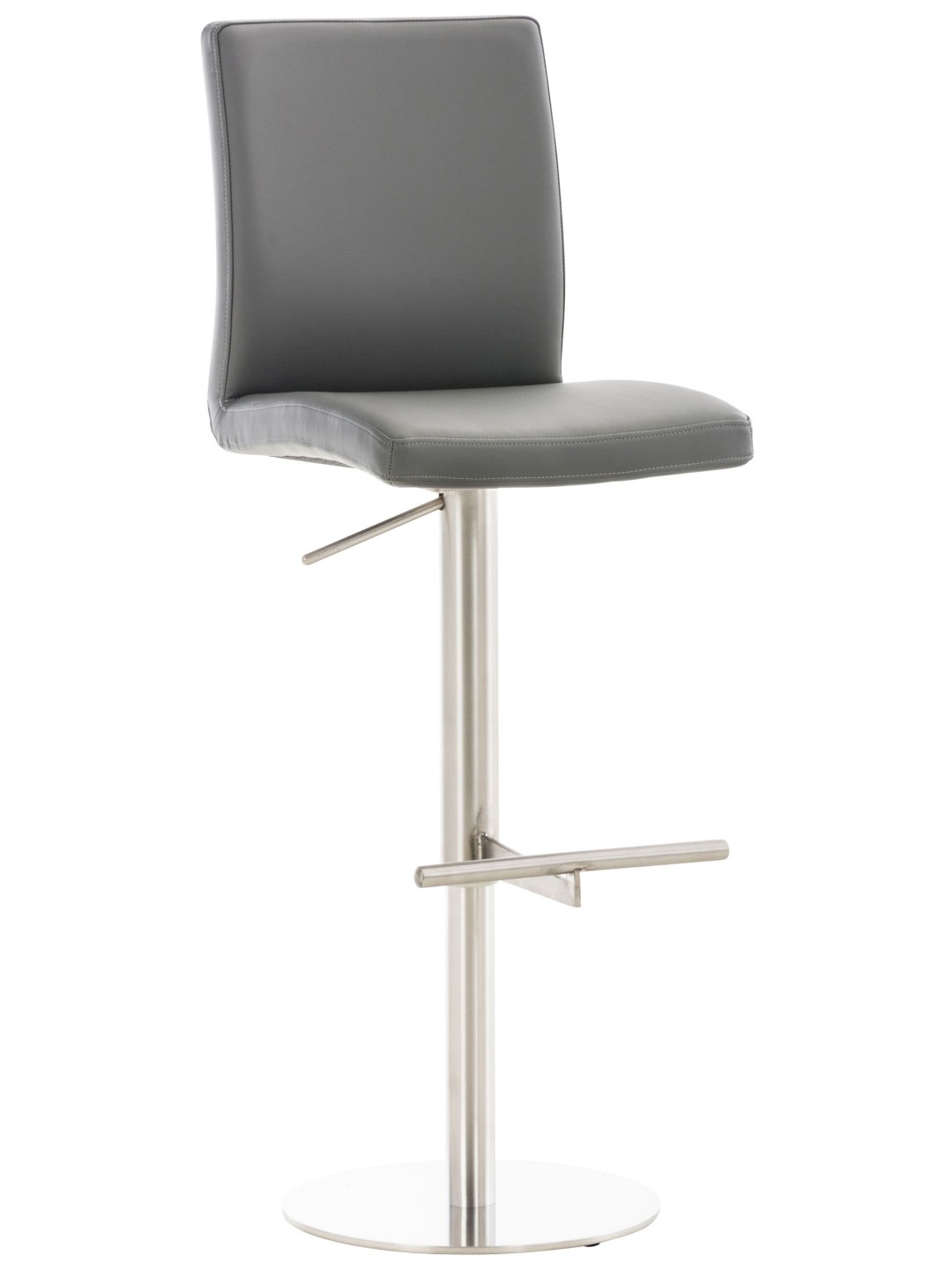 Tabouret de bar Cadiz simili cuir acier inoxydable, gris