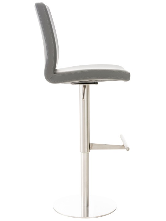 Tabouret de bar Cadiz simili cuir acier inoxydable, gris Tabouret de bar Cadiz simili cuir acier inoxydable, gris