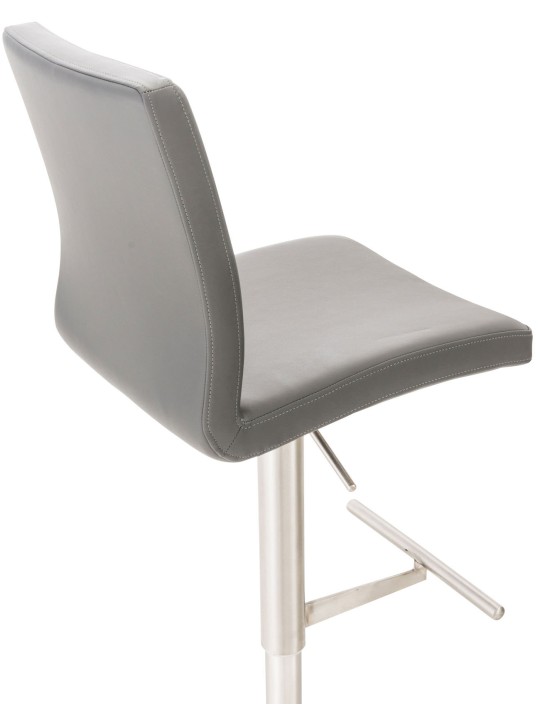 Tabouret de bar Cadiz simili cuir acier inoxydable, gris Tabouret de bar Cadiz simili cuir acier inoxydable, gris