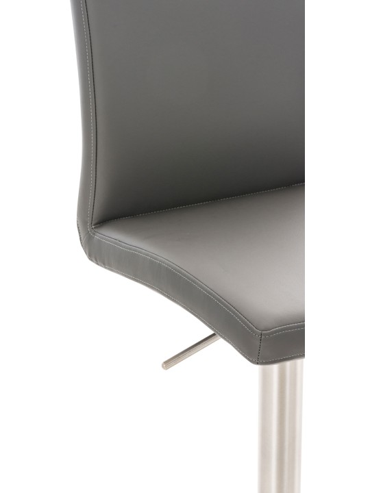 Tabouret de bar Cadiz simili cuir acier inoxydable, gris Tabouret de bar Cadiz simili cuir acier inoxydable, gris