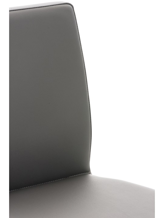 Tabouret de bar Cadiz simili cuir acier inoxydable, gris Tabouret de bar Cadiz simili cuir acier inoxydable, gris