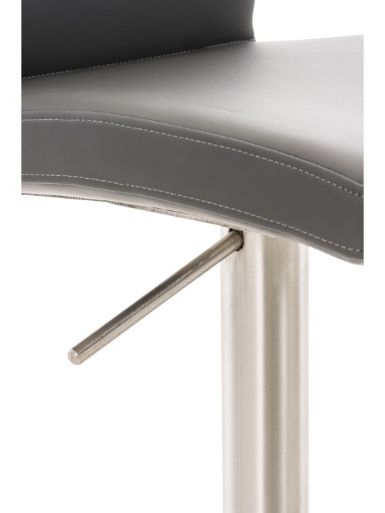 Tabouret de bar Cadiz simili cuir acier inoxydable, gris Tabouret de bar Cadiz simili cuir acier inoxydable, gris