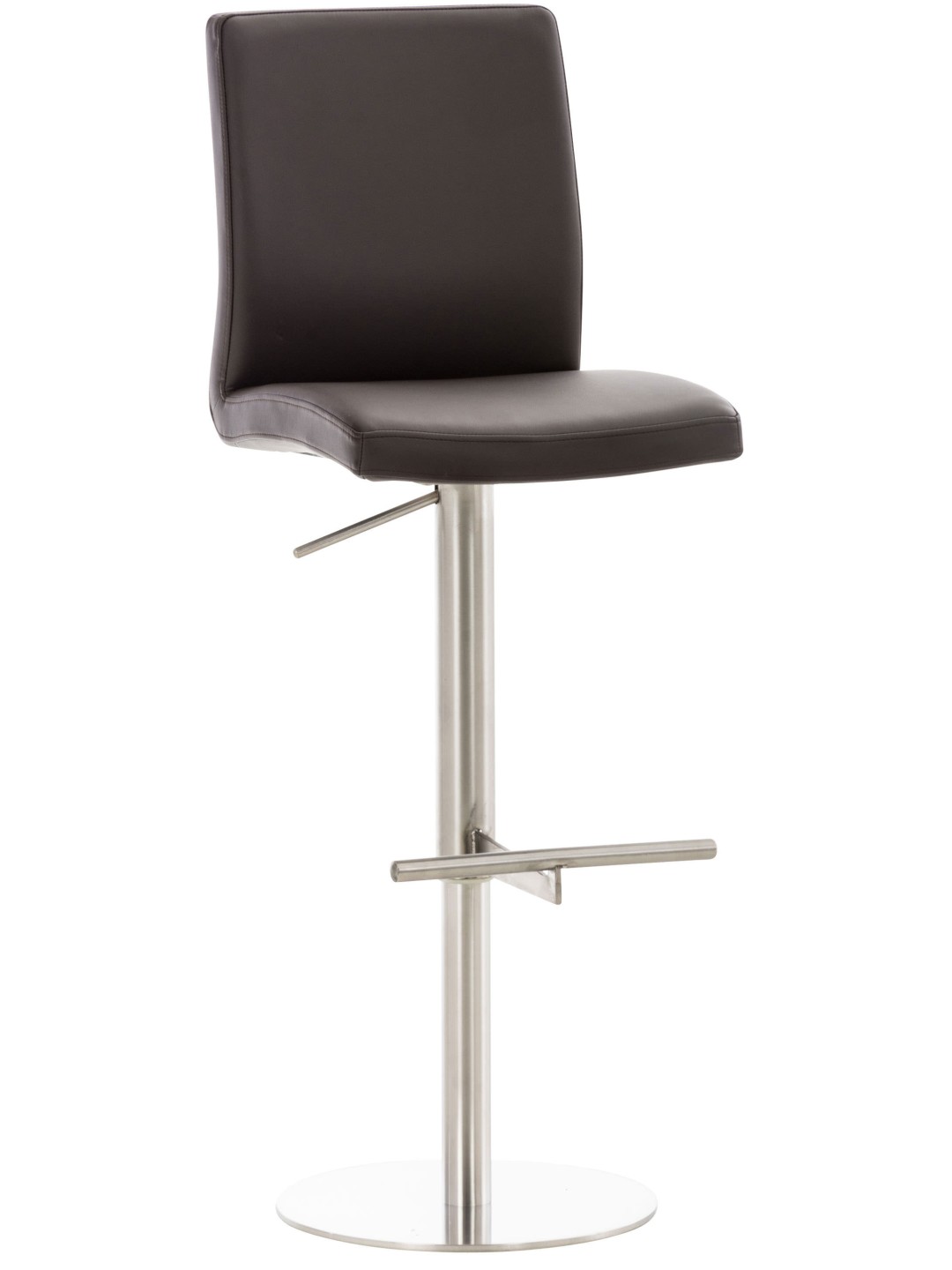 Tabouret de bar Cadiz simili cuir acier inoxydable, brun