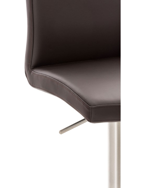 Tabouret de bar Cadiz simili cuir acier inoxydable, brun Tabouret de bar Cadiz simili cuir acier inoxydable, brun