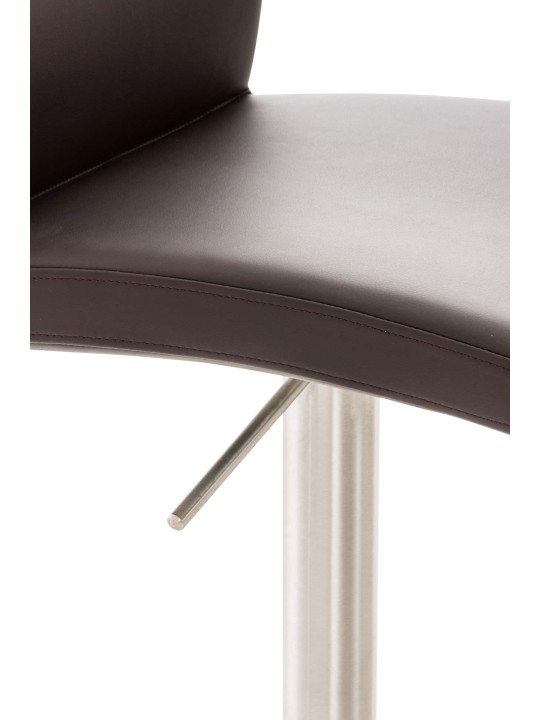 Tabouret de bar Cadiz simili cuir acier inoxydable, brun Tabouret de bar Cadiz simili cuir acier inoxydable, brun