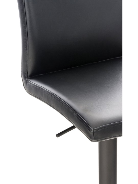 Tabouret de bar Cadiz simili cuir, noir