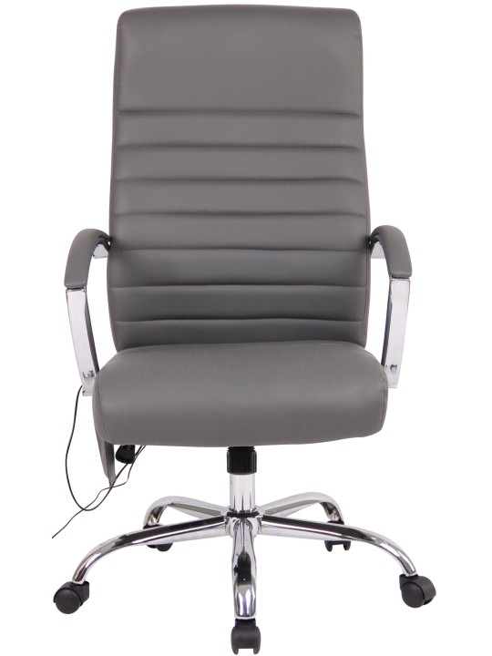 Chaise de bureau Valais en simili cuir avec fonction massage, gris