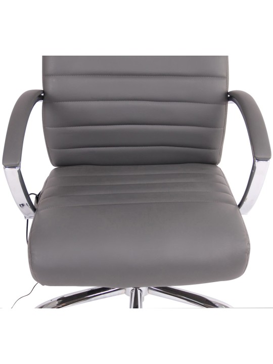 Chaise de bureau Valais en simili cuir avec fonction massage, gris