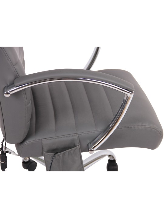 Chaise de bureau Valais en simili cuir avec fonction massage, gris